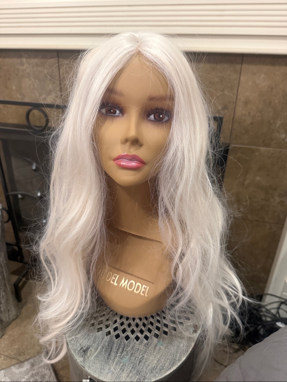 Blonde Long Wavy Lace Front Wig - Natural Platinum Blonde Lace Front